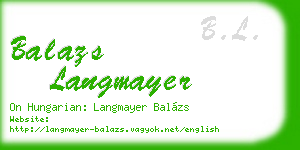 balazs langmayer business card